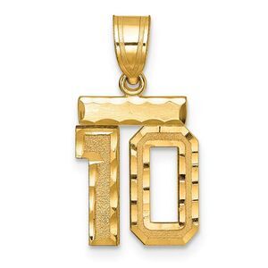14k Yellow Gold, Varsity Collection, Small D/C Pendant Number 10